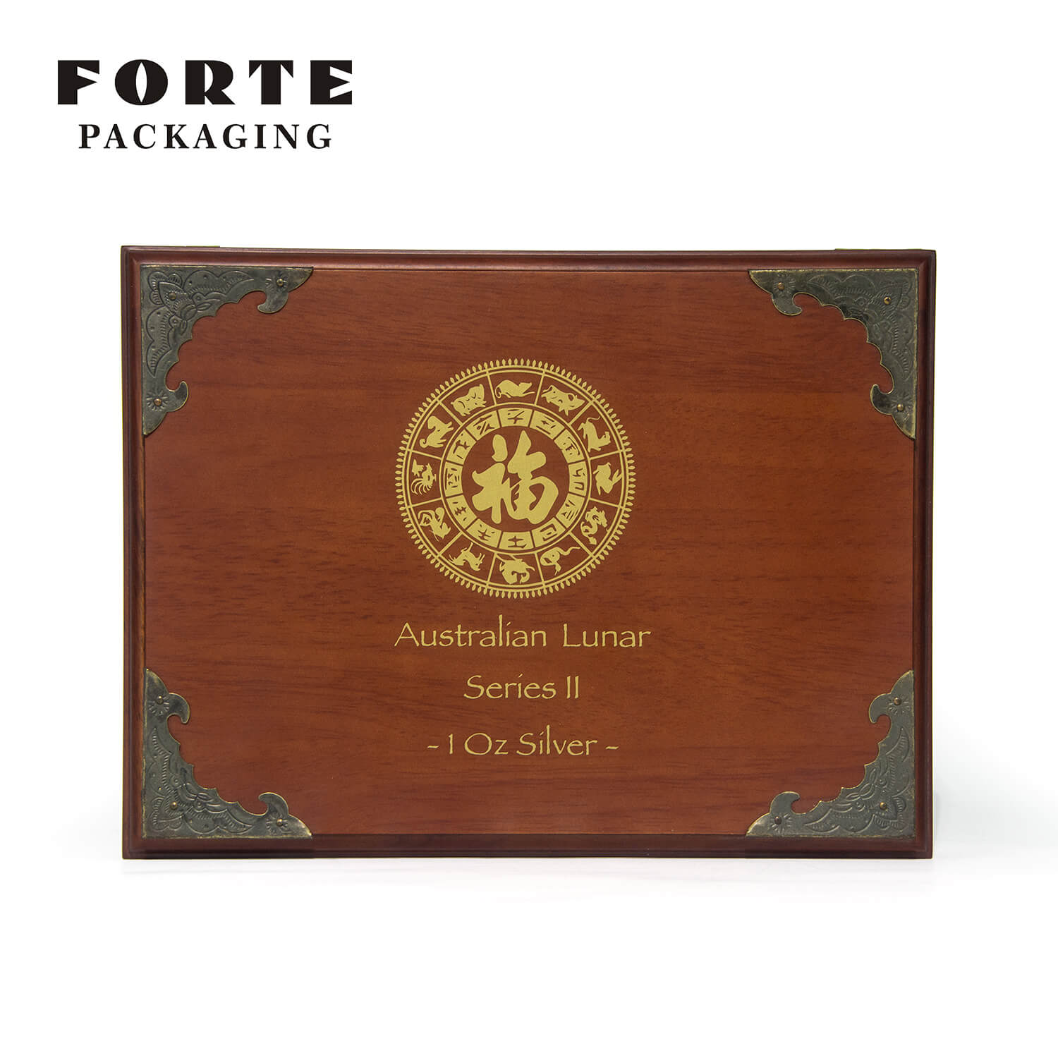 FORTE Holz-Silber-Münzbox, luxuriöse Gedenkmünzen-Aufbewahrungsbox, individuelles Logo, Goldmünzen-Gedenksammel-Holzkisten
