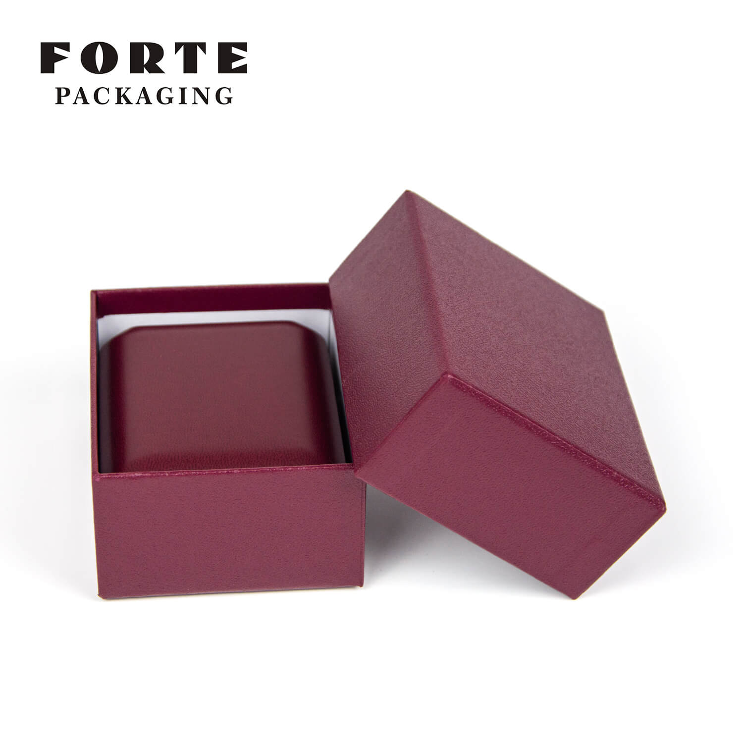 FORTE Embalaje Joyeria LED-Licht-Schmuckverpackung, 72 Stunden glänzende Leder-LED-Jewelbox 