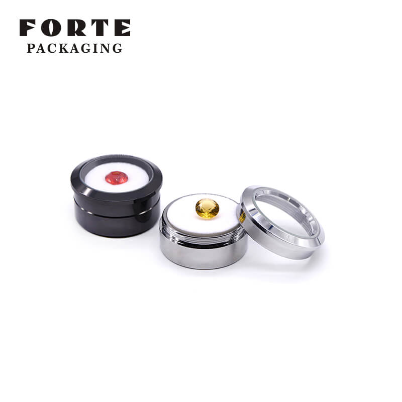 FORTE runde Edelstein-Aufbewahrungsbox, schwarze Goldsplitter-Diamant-Displaybox 