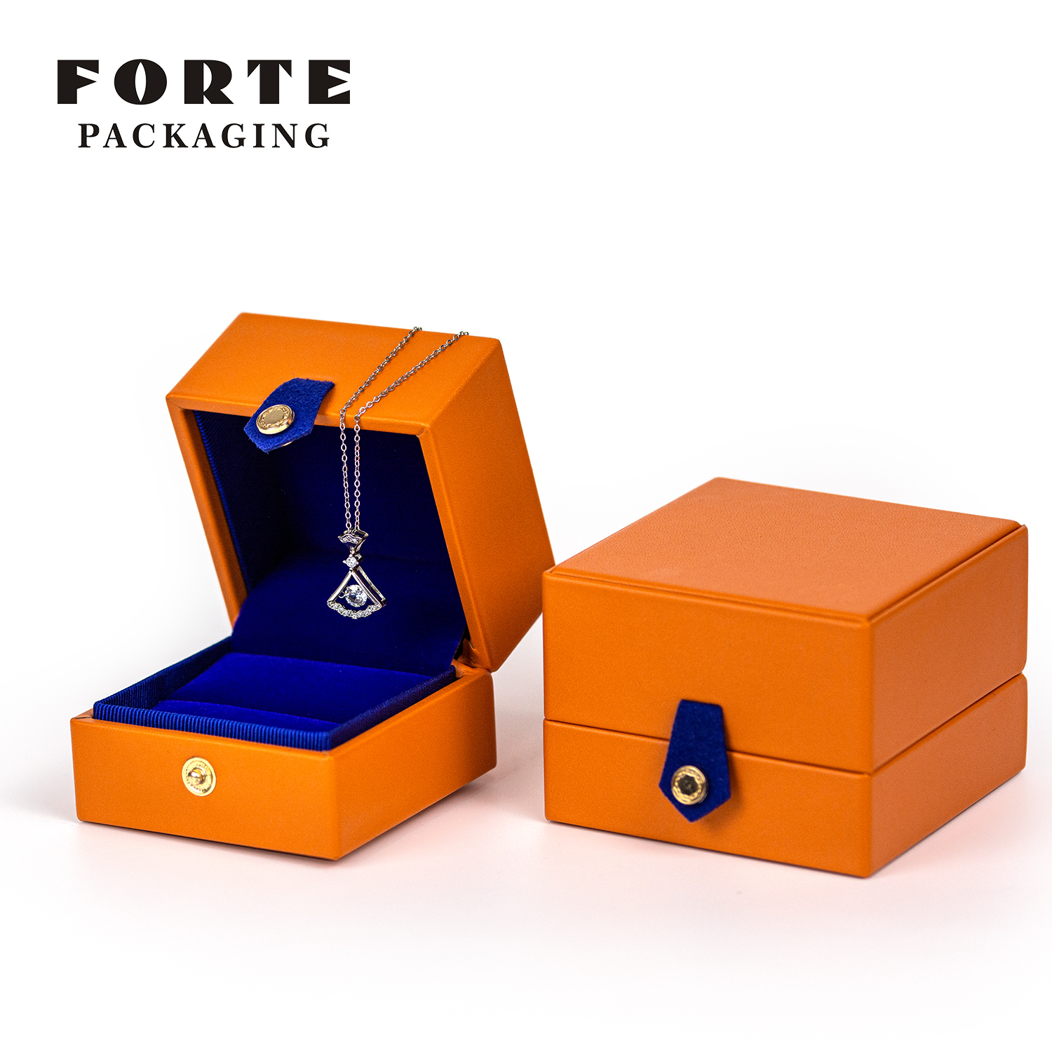 FORTE Branded Eleganz Mode orange Armreif Anhänger Box Luxus Ring individuelle Schmuckverpackung Set Box