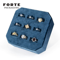 Forte Packaging achteckige Schmuck-Display-Sets aus Samt, modische Samtbox, Ring, Armband, Halskette, Schmuckaufbewahrung, Schmuck-Display-Tablett