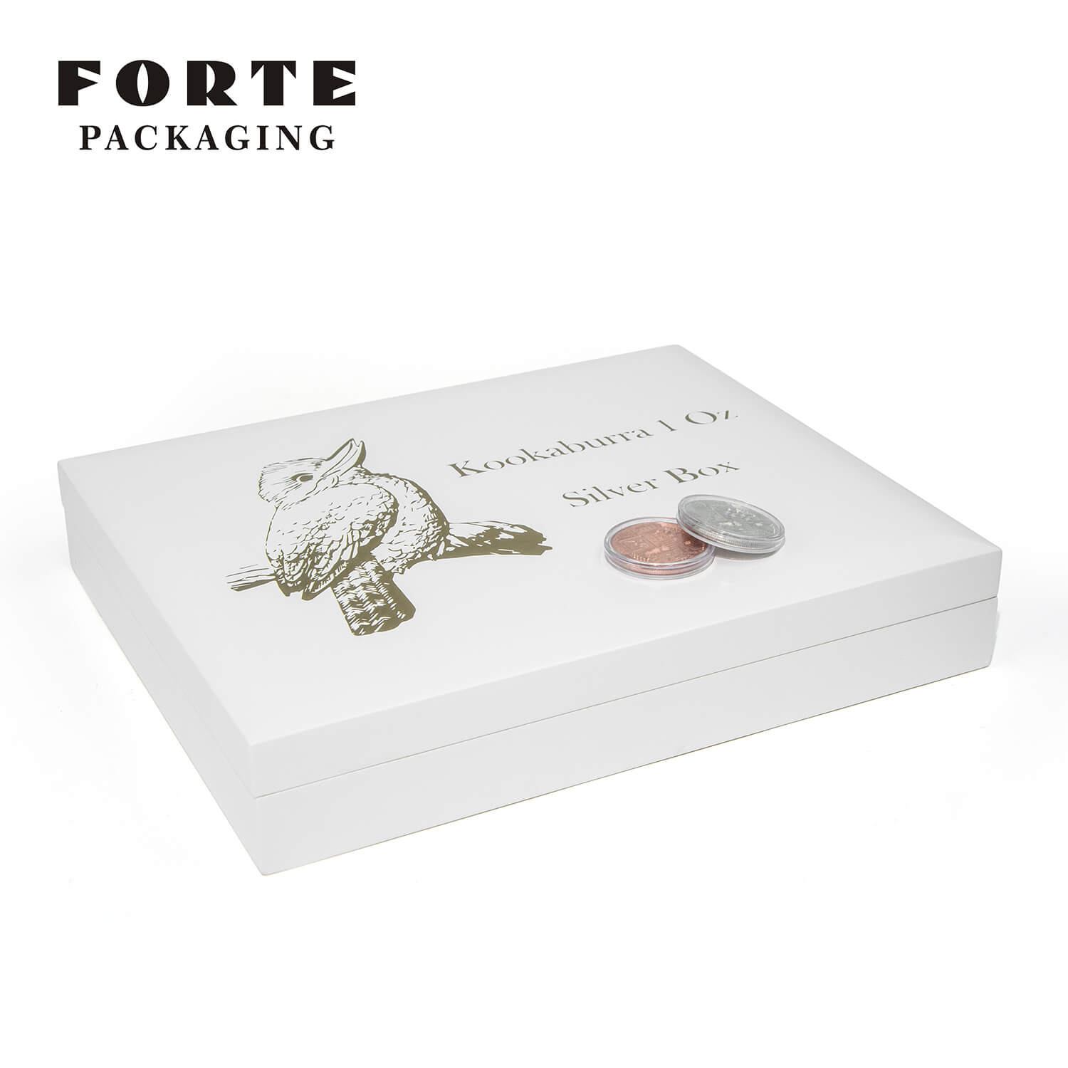 FORTE Gedenkmünzen-Sammelboxen aus Holz, doppelstöckig, Splitter-Münzbox, tragbare Reise-Münzverpackungsboxen