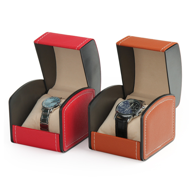 FORTE Heißer Verkauf PU-Leder-Uhrenbox Europäische Uhr mechanische Aufbewahrungsbox Clamshell-Uhrentasche Boxed Großhandel